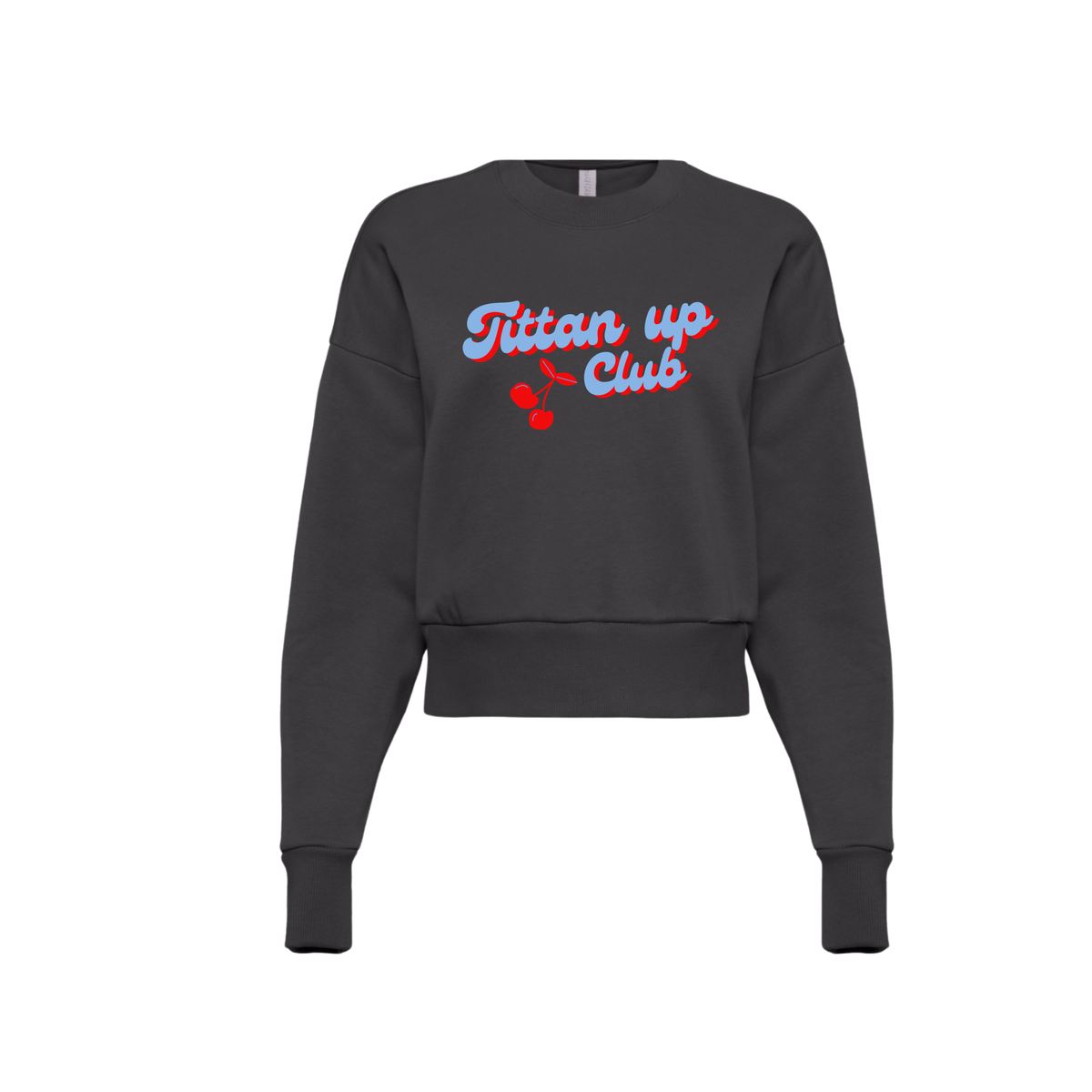 TITAN UP CLUB | SWEATSHIRT DK GRAY | BLUE AND RED CHIC LOVE