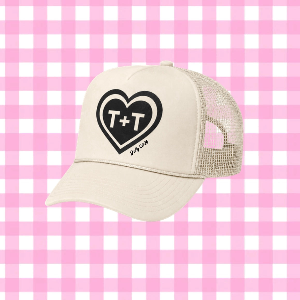 T+T CREAM AND BLACK TRUCKER HAT | FOOTBALL LOVE STORY COLLECTION