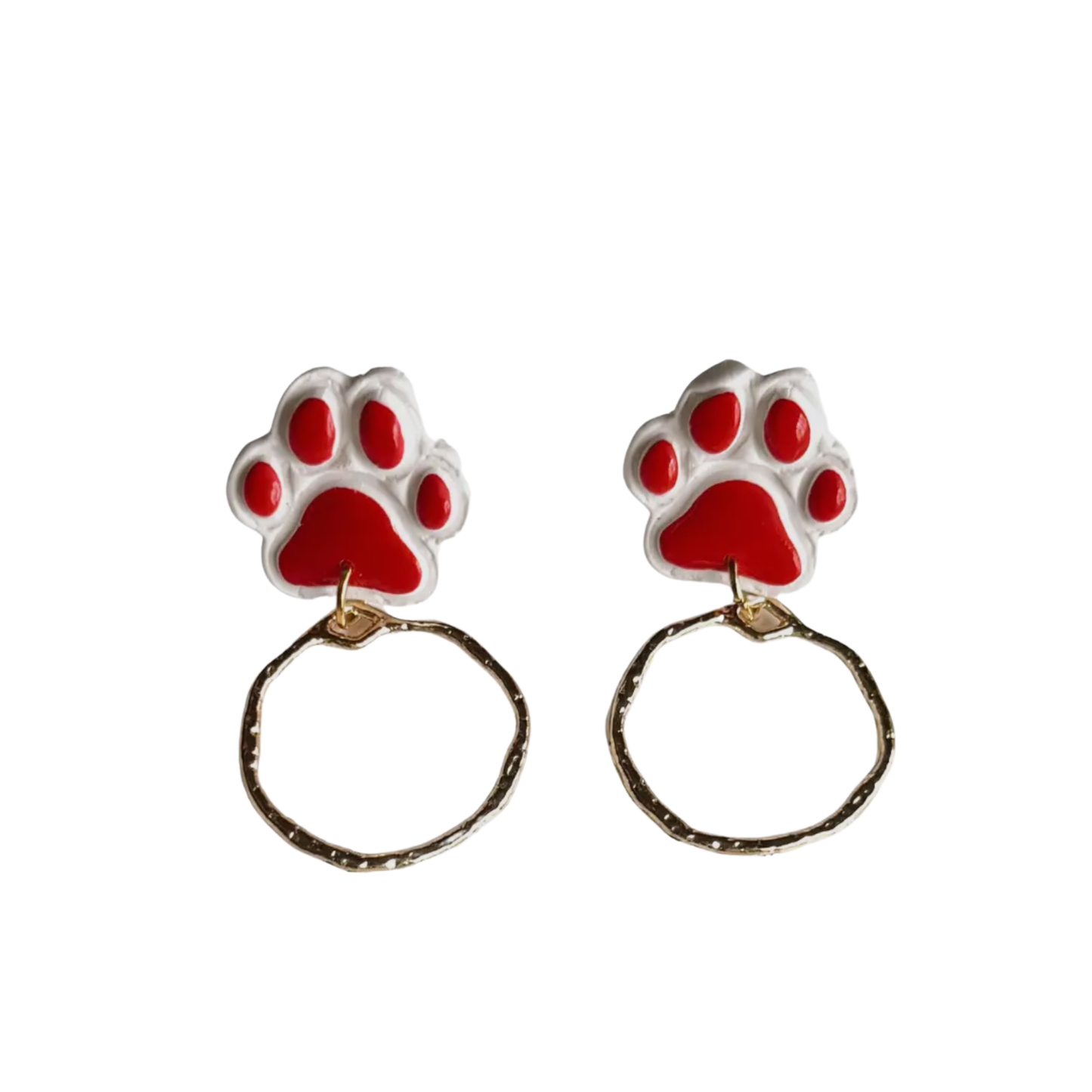 PAW HOOP | EAR |BLACK AND RED CHIC LOVE