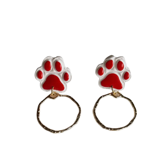 PAW HOOP | EAR |BLACK AND RED CHIC LOVE