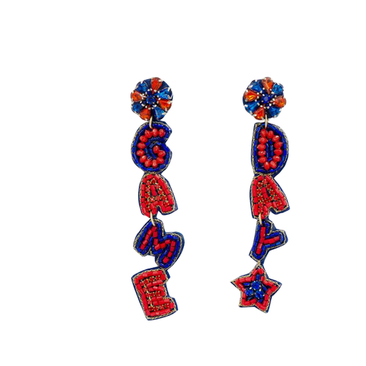 GAMEDAY RED BLUE | EAR |BLUE AND RED CHIC LOVE