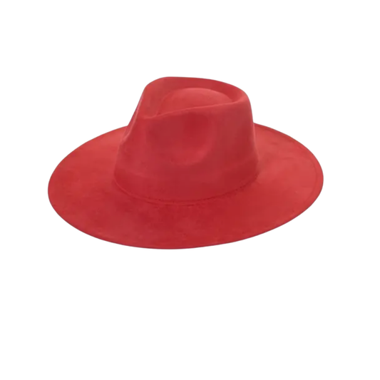 RED SUEDE HAT | HAT | BLACK AND RED CHIC LOVE
