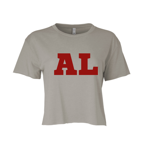AL TALL | CROPPED T-SHIRT | CRIMSON AND WHITE CHIC LOVE