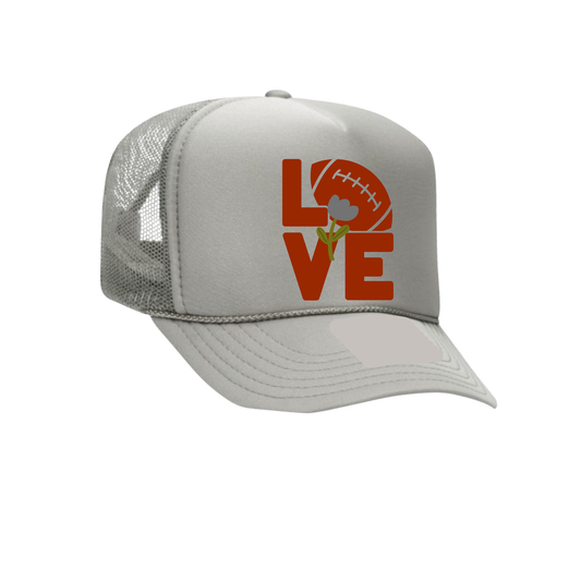 LOVE FOOTBALL | HAT GRAY | CRIMSON AND WHITE CHIC LOVE