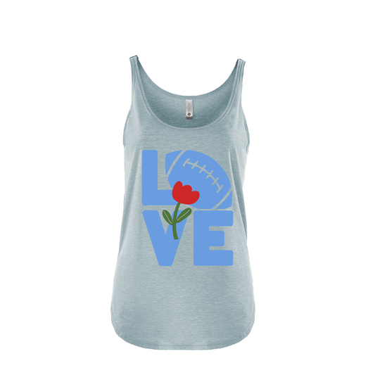 LOVE FOOTBALL| TANK | BLUE AND RED CHIC LOVE