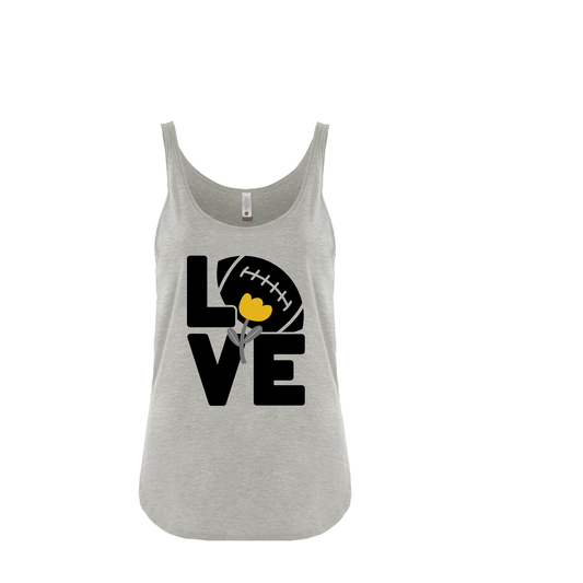 LOVE FOOTBALL | TANK | BLACK AND GOLD CHIC LOVE
