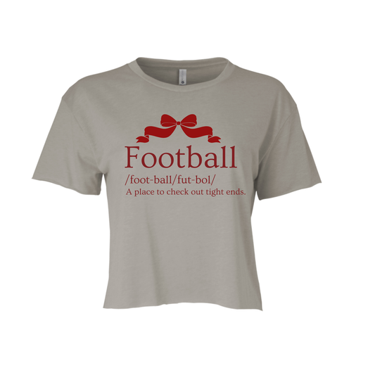 FOOTBALL DEF | CROPPED T-SHIRT | CRIMSON AND WHITE CHIC LOVE