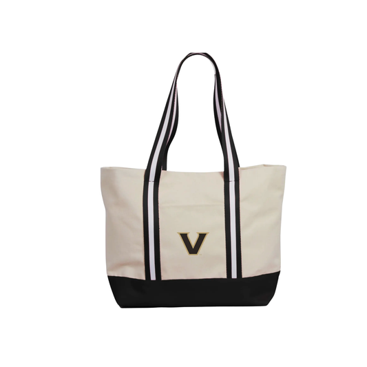 VANDY CANVAS TOTE | PURSE | BLACK AND GOLD CHIC LOVE