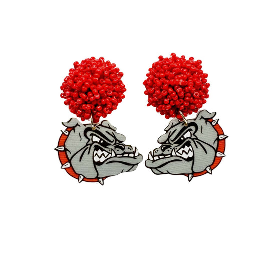 BULLDOG | EARRINGS | BLACK AND RED CHIC LOVE