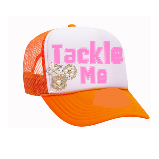TACKLE ME BROACH TRUCKER | TRUCKER HAT | ORANGE CHIC LOVE