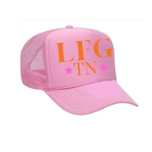 LFG HAT PINK | TRUCKER HAT | ORANGE CHIC LOVE