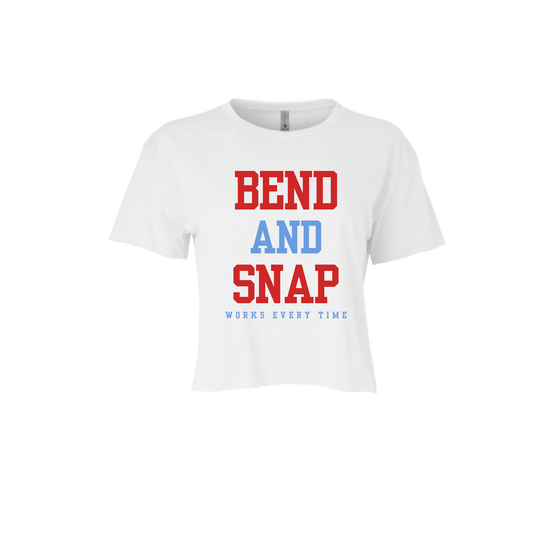 BEND AND SNAP | CROPPED T-SHIRT | BLUE AND RED CHIC LOVE
