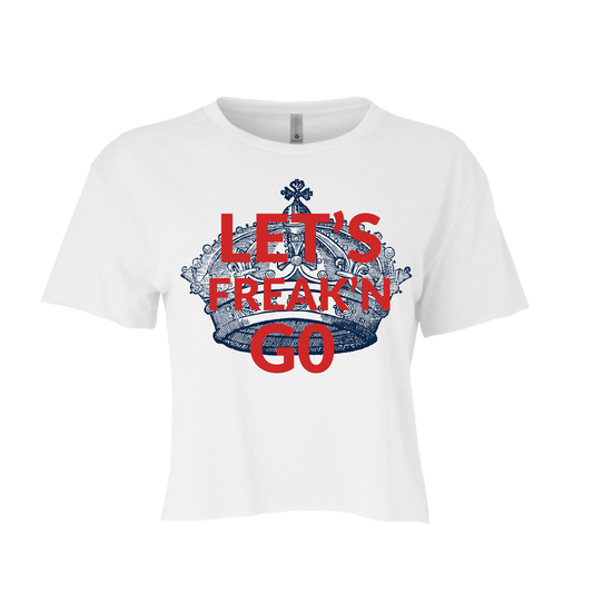 LET’S FREAK’N GO |CROPPED T-SHIRT | BLUE AND RED CHIC LOVE