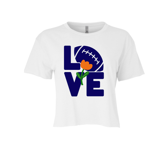 LOVE FOOTBALL| CROPPED T-SHIRT | ORANGE AND BLUE CHIC LOVE