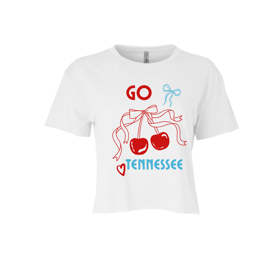 TN GO CHERRY | CROPPED T-SHIRT | BLUE AND RED CHIC LOVE