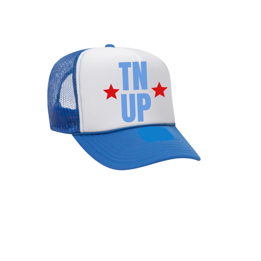 TN UP STAR TRUCKER | HAT ACCESSORIES | RED AND BLUE CHIC LOVE