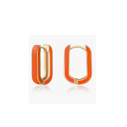 ORANGE HUGGIES | EARACCESSORIES | ORANGE AND WHITE CHIC LOVE