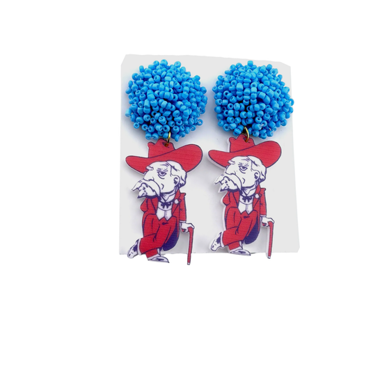 REBEL EARRINGS BLUE | EAR ACCESSORIES | BLUE AND RED CHIC LOVE
