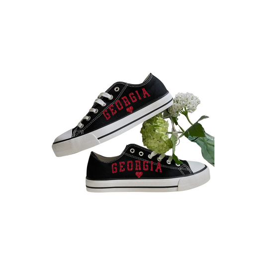 GEORGIA CHUCKS | SNEAKERS SHOES | BLACK AND RED CHIC LOVE