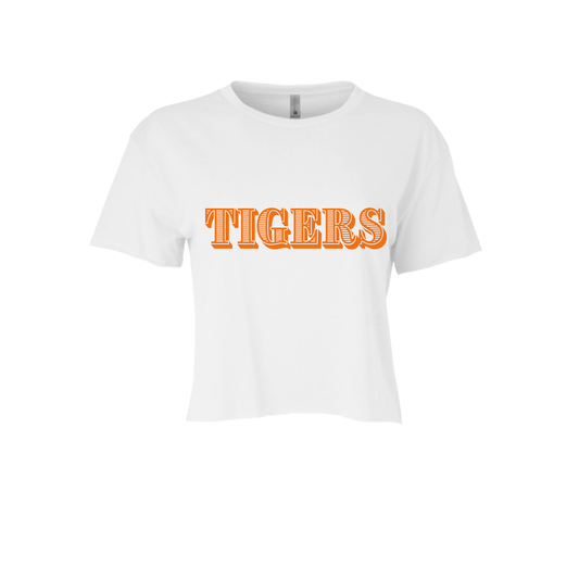 TIGERS | CROPPED TSHIRT | ORANGE AND BLUUE CHIC LOVE