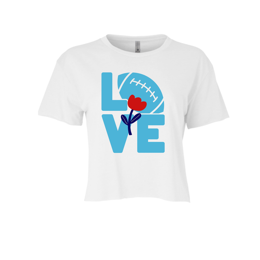 LOVE FOOTBALL | CROPPED T-SHIRT | BLUE AND RED CHIC LOVE