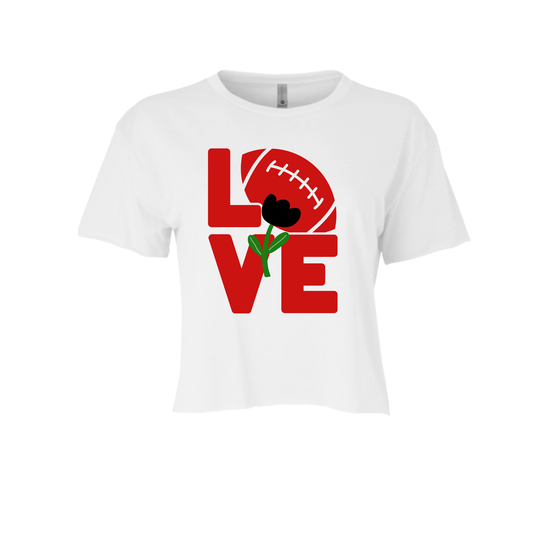 LOVE SHIRT RED | CROPPED T-SHIRT | BLACK AND RED CHIC LOVE