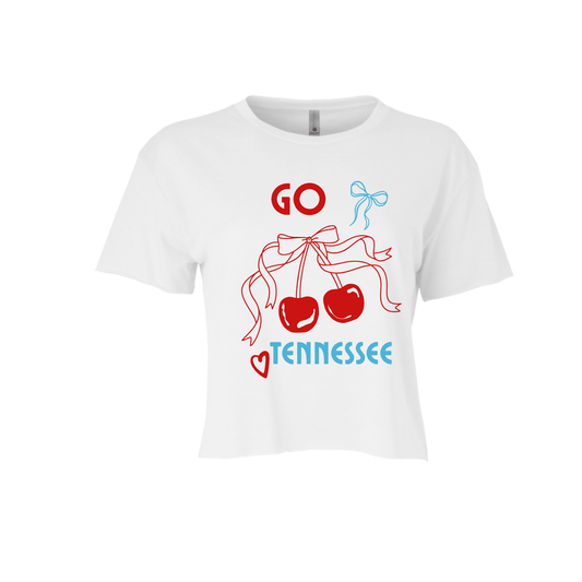 GO TN CHERRY | CROPPED T-SHIRT | BLUE AND RED CHIC LOVE