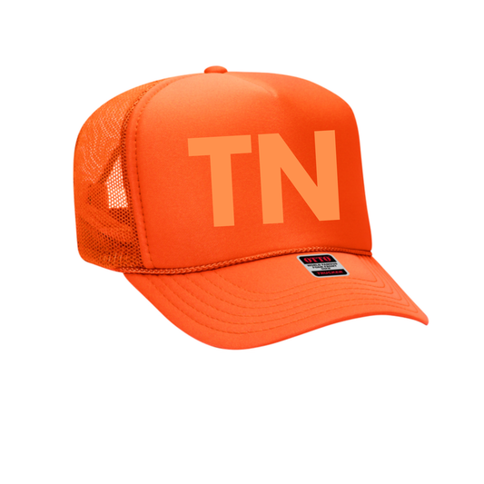 TN TRUCKER | HAT | ORANGE AND WHITE CHIC LOVE
