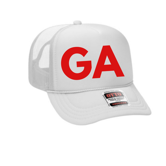 GA WHITE | HAT |BLACK AND RED CHIC LOVE