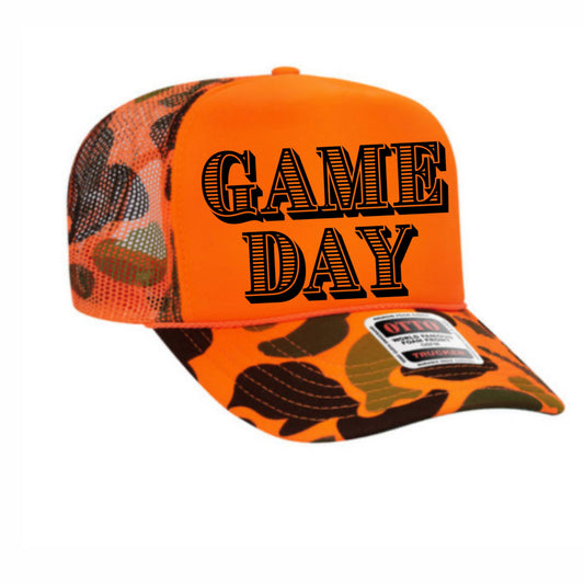 GAMEDAY CAMO | HAT | ORANGE CHIC LOVE