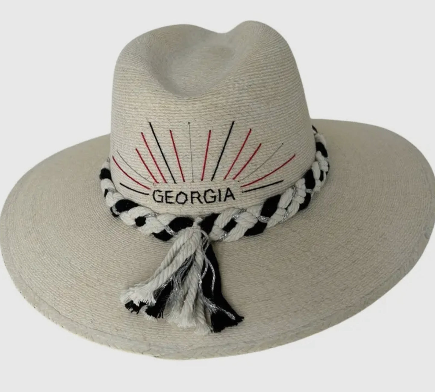 GEORGIA BRAIDED | HAT | BLACK AND RED CHIC LOVE