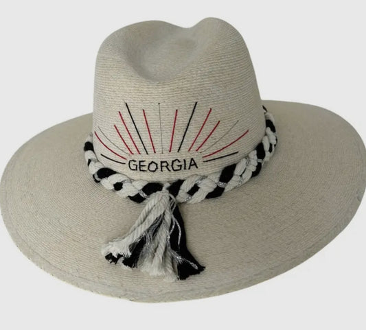 GEORGIA BRAIDED | HAT | BLACK AND RED CHIC LOVE