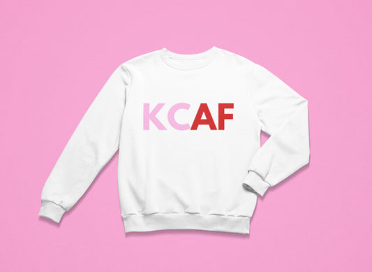 KCAF Colored Letters Crew Sweatshirt White