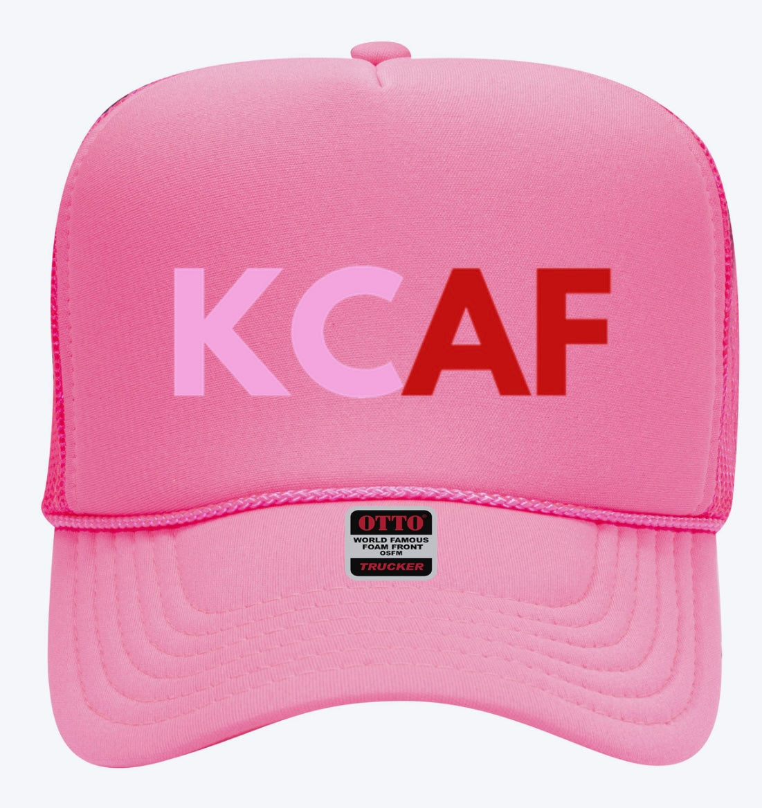 KCAF color letters Pink Trucker Hat