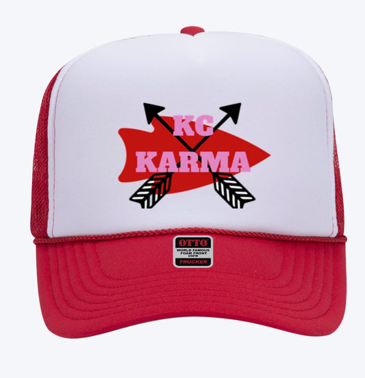 KC Karma Red and White Trucker Hat