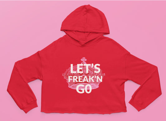 Let’s Freak’n Go Cropped Hoodie Red