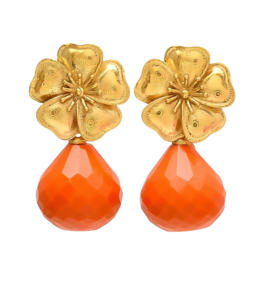 FLOWER TEAR DROP | ACCESSORIES EAR | ORANGE CHIC LOVE