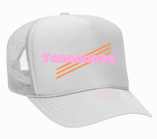 TENNESSEE STRIPE | TRUCKER HAT | ORANGE CHIC LOVE