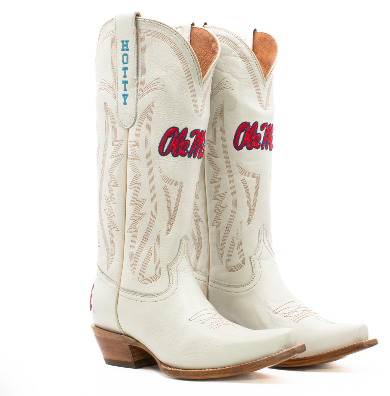 OLE MISS WHITE BOOT | BOOT ACCESSORIES | BLUE AND RED CHIC LOVE
