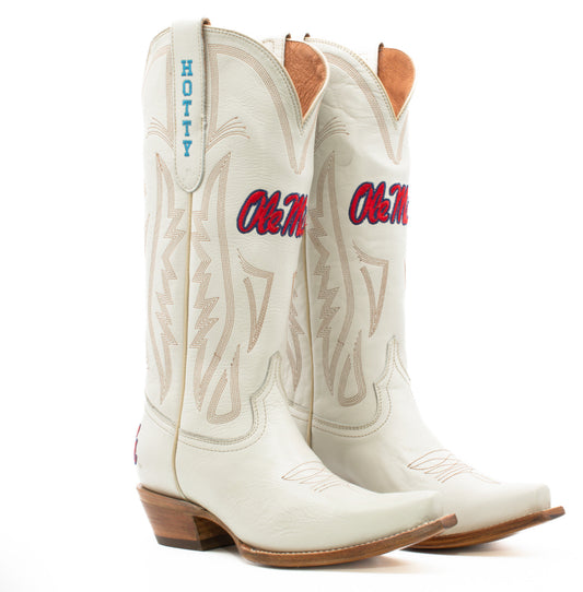 OLE MISS WHITE BOOT | BOOT ACCESSORIES | BLUE AND RED CHIC LOVE