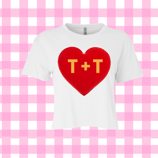 T+T HEART \ CROPPED T-SHIRT | ROYALTY CHIC LOVE