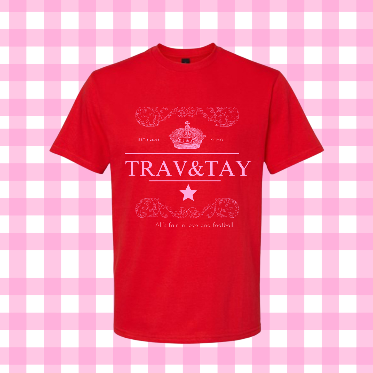 TRAV & TAY RED | T-SHIRT | ROYALTY CHIC LOVE