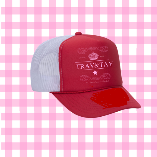 TRAV & TAY RED TRUCKER | HAT | ROYALTY CHIC LOVE