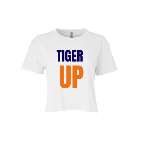 TIGER UP| CROPPED T-SHIRT | ORANGE AND BLUE CHIC LOVE