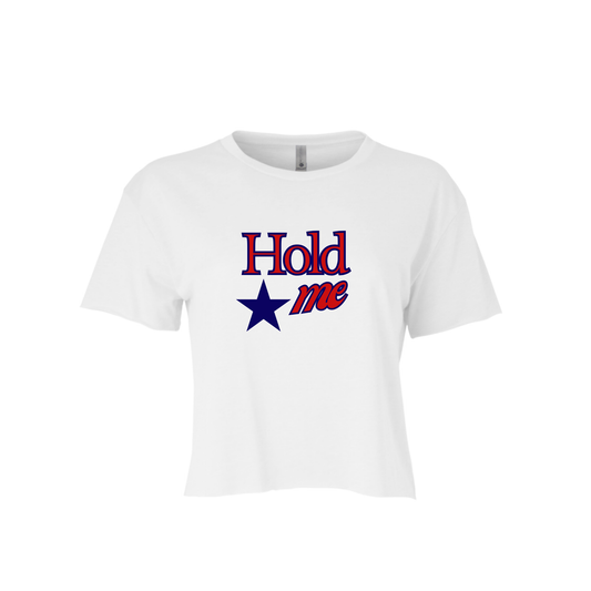 HOLD ME | CROPPED T-SHIRT | BLUE AND RED CHIC