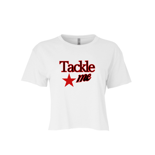 TACKLE ME | CROPPED T=SHIRT | BLACK AND RED CHIC LOVE