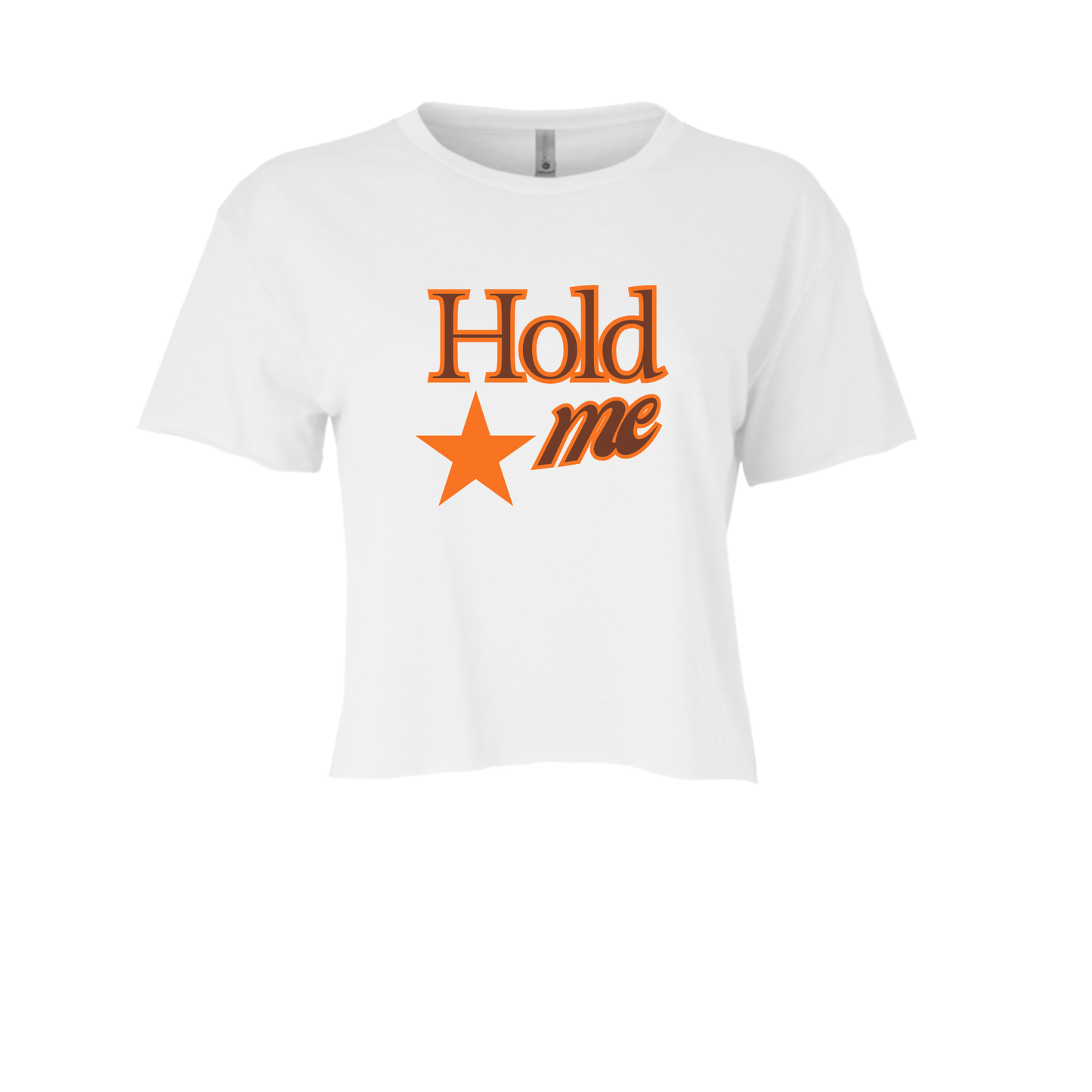HOLD ME | CROPPED T-SHIRT | ORANGE AND BROWN CHIC LOVE