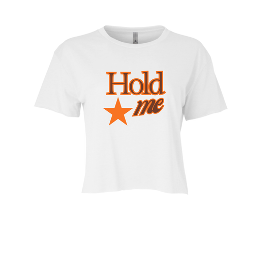 HOLD ME | CROPPED T-SHIRT | ORANGE AND BROWN CHIC LOVE