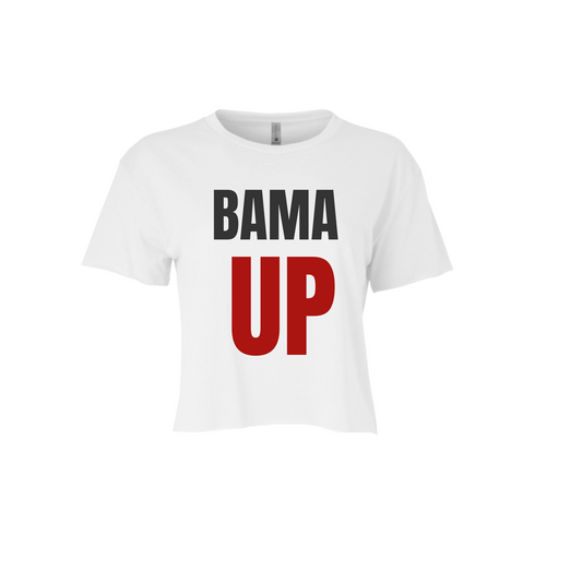 BAMA UP | CROPPED TANK | CRIMSON AND WHITE CHIC LOVE