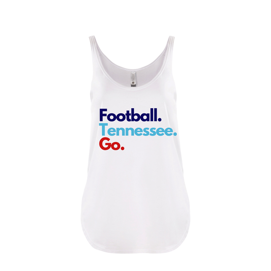 FOOTBALL TENNESSEE GO | TANK TOP | RED AND BLUE CHIC LOVE